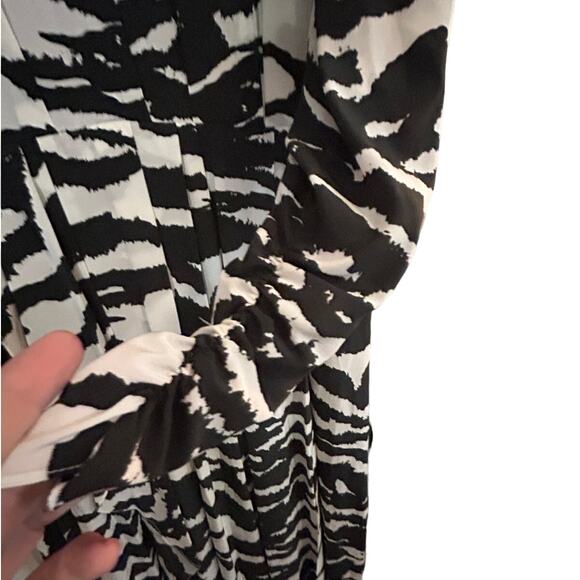 ISABEL MARANT NWT $1245 Blaine Ruched Zebra Silk Blend Midi Dress Size 4-6 - Picture 5 of 11